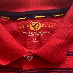 Men’s Club Room bright red stripped polo